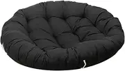 yuksok Hanging Egg Chair Cushion Swing Chair Pad Round Comfortable Garden Pod Mat Outdoor Chair Seat Cushion for House Kitchen, Black