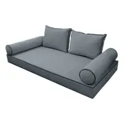 SLIPCOVER ONLY V1 Velvet Daybed Mattress Pillow Contrast Trim Twin-XL AD347