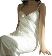 [CUCUFA] Bathrobe for Women, Wearable Bath Wrap Towel, Backless Towel Robe for Bath, White Bathrobe Dress XL
