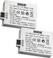 MINSHI LP-E5（USB双充+两电池）(2 Pack) Batteries Intended for CAN0N Replacement Battery EOS Kiss X3 【7.4V/1800mAh】 High Capacity High Efficiency Compatible Camera Battery MSAU 2024HE