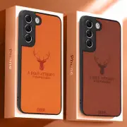 Phone Case For Samsung Galaxy S24 Ultra S23 S22 S21 A53 Deer Leather Soft Cover