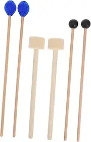 Vaguelly Wooden Drumsticks Set 6 Pcs Drum Mallets Percussion Mallets for Practice and Performance