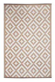 Aztec Beige & White Foldable Outdoor Rug