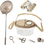 Butterfly Catching Kit for Kids, 7pcs/Set Bug Catching Net with Magnifying Glass, Tweezer, Whistle, Telescope & Clip, Butterfly Nets for Kids