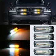 4x 10 LED Amber Truck Car Vehicles Beacon Warning Hazard Flash Strobe Light Bar