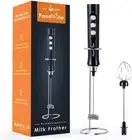 MF02 Rechargeable Milk Frother Handheld Foam Maker with Stainless Whisk