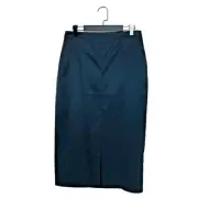 Warehouse Black Fitted Knee Length Pencil Skirt - Size 12