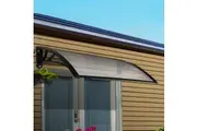 Instahut Window Awning Door Canopy 1m x 4m Transparent Sheet Black Plastic Frame