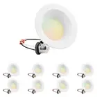 8-Pack 4/6 Inch 5CCT LED Recessed Downlight, Baffle Trim, CRI90