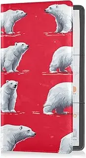 [Caihoyu] Premium Leather Car Registration and Insurance Holder Men Women Essential Wallet Case for ID, Driver's License, Key Contact Information Cards Chic Polar Bear