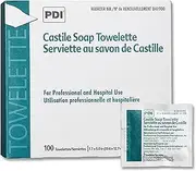 Castile soap towelette, ph balanced w/2% coconut oil soap, 100 per box