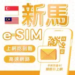 ESIM 新馬高速網卡 4G高速 上網吃到飽 新加坡/馬來西亞/兩地通 E-SIM 上網卡 WIFI 網路 網卡 新馬