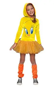 Looney Tunes Tweety Bird Girls Hooded Costume, Child's Large