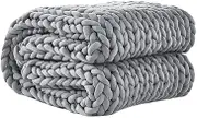 Dreamz Knitted Chunky Bulky Knit Throw Weighted Blanket 3 kg, Grey
