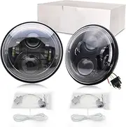 NZBZHHZGPL 7 Inch Running Lights 55W H4 Drl White Angel Eyes Car Led Lights For Niva For Lada 4x4 For Offroad E9 DOT 12V 24V car light
