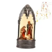 Nativity Scene Snow Globe Christmas Decorations Lantern, Glittering Lighted