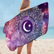 Oriental Mandala Over Space Microfiber Beach Towel