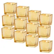 Fun Express Gold-Flecked Square Votive Candle Holders, Bulk 48 Pc