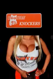 Hooters Uniform Knockers Name Tag Pin Back Dress Up Role Play Costume Accessory