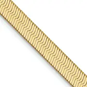14K Yellow Gold 16 inch 4mm Silky Herringbone with Lobster Clasp Chain Necklace