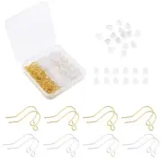 200Sets Earring Hooks French Ear Wire Plastic Nuts with Hang Loop Earring Making