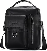 [VASCHY] Messenger Bag for Men, Vintage Small Vegan Leather Crossbody Handbag Shoulder Sling Side Bag for Casual, Work