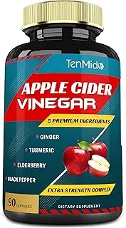 Apple Cider Vinegar Extract Capsules 4250mg, 3 Months Supply with Ginger, Turmeric, Elderberry, Pepper | Weight Management, Immune, Digestion Supports