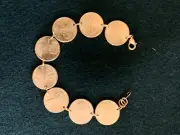 Coin Jewelry, US Penny Bracelet, assorted Coins, 7-8". Custom Crafted, made USA