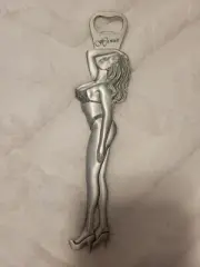 Hawaii Bikini Woman Bottle Opener 8" Silver-Tone Stainless Provocative Sexy