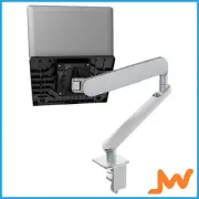 Atdec Ora Monitor Arm With Laptop Tray F-Clamp - Silver