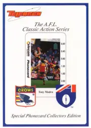 $2 Telecom Phonecard Pack - AFL Classic Action Adelaide Crows Tony Modra - MINT
