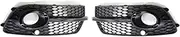 2PCS Front Bumper Fog Light Grille Honeycomb Hex Grill Cover Black Compatible For Audi Q5 S-Line SQ5 Sport 4 Doors 2013 2014 2015 2016 2017(Bright black)