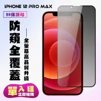 在飛比找Yahoo奇摩購物中心優惠-IPhone 12 PRO MAX 保護貼 滿版黑框防窺手機