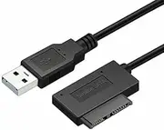 ELASO 7+6 13Pin Slim SATA to USB CD DVD ROM Optical Hard Drive Cable Adapter Converter