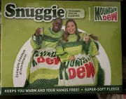 SNUGGIE Retro Mountain Dew NEW Super-Soft Fleece Blanket With Sleeves 71" x 54"