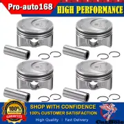 4x Pistons & Pins for Hyundai Sonata Kia Optima 2011-2013 2.0L TURBO 234102G400 (for: Hyundai)
