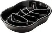 Black Ceramic Slow Feeder Dog Bowls Cat Bowl -Ceramic Fun Interactive Feeder Bloat Stop Cat Bowl Preventing Feeder Anti Gulping Healthy Eating Diet Pet Bowls Against Bloat, Indigestion and Obesity