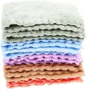 PEPLAYTAL 10Pcs Fleece Towels Skin Friendly Washcloths for Newborns Families Highly Absorbent Quick Drying for Bath Daily Use