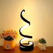 Sonhomay LED Modern Table Lamp Spiral USB Desk Light 3 Colors Stepless Dimming Bedside Lamp Nightstand Lamps for Home Living Room Bedroom Office Decor 12x4inch