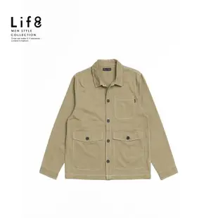 Lif8 Casual 明線多口袋 長袖襯衫外套