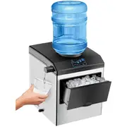 YOPOWER 2 in 1 Countertop Ice Maker Machine with Water Cooler Dispenser Combo, 15KG/24H, S-M-L 3 Sizes Bullet Ice, Fast 6 Mins, w/Ice Scoop