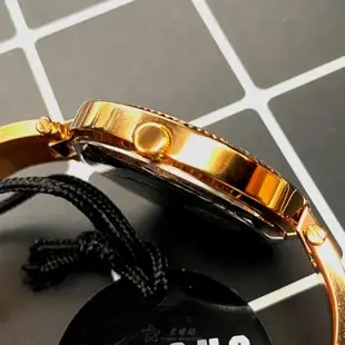 VERSUS VERSACE手錶, 女錶 34mm 玫瑰金圓形精鋼錶殼 香檳紅簡約, 波浪錶面款 VV00302