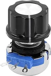 Aexit B22K (Potentiometer) 22K Ohm 3 Terminal Single Linear Rotary Taper Potentiometer w (60ry107qf720) Knob on
