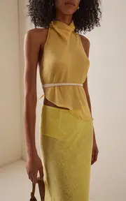 [Tae Park] Exclusive Kite Silk-Chiffon Wrap Top