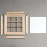 1:12 Dollhouse Miniatures Wooden 9 Pane Window European Style Window Frame