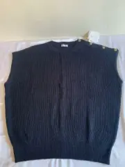 BRUNELLO CUCINELLI TOP/SWEATER/PULLOVER LINEN SILK BLEND WOMEN'S SLEEVELESS XL