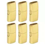 12mm x 6mm Flat Leather Clasps, 6Pcs Steel Clasps for DIY Crafts (Gold)