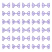 100 Pcs Light Purple White Dot Polka Dot Ribbon Bow Ties 1.5"x1" Mini Bowknot
