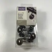 Better Homes & Gardens Set of 12 Bronze Finish Beaded Shower Hooks NIB