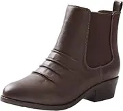 [rivers] Womens - Boots Winter - Chelsea/Riding Boot Brown - Casual Footwear - Elastic-Sided - Pointed Toe - Low Heel - Work Shoes - Office Wear